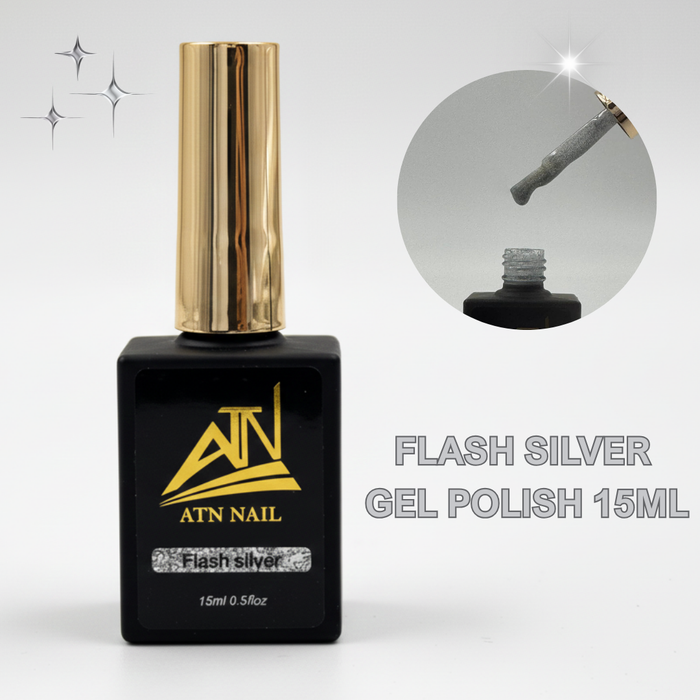 Flash silver gel polish 15ml