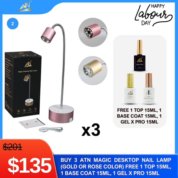 Labor Day - ATN Magic Desktop Nail Lamp (Gold/Rose Gold) – Buy 3 Get Free Set
