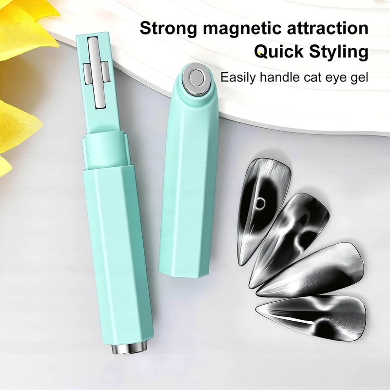 3-in-1 Ring Cat Eye Magnet - Mint Green Multi-Effect Detachable Magnetic Wand for Cat Eye Gel Polish
