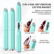 3-in-1 Ring Cat Eye Magnet - Mint Green Multi-Effect Detachable Magnetic Wand for Cat Eye Gel Polish