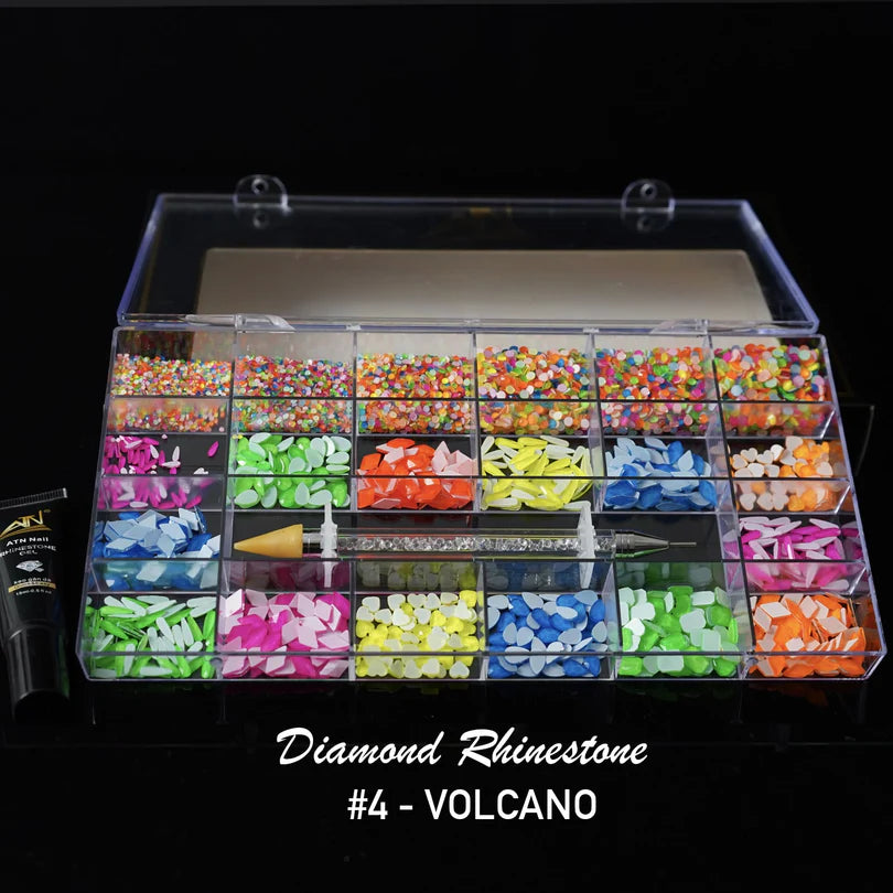 ATN Diamond Rhinestone Mixed Shapes Box Bundle + 5 Rhinestone Gel Glue