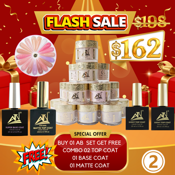 Flash sale _ Deal 02 Powder ALEX BLOOMING VALLEY Collection 18 colors 2Oz get FREE 02 Top coat shiny 20ml  &  01 Base coat 20ml & 01 Matte Topcoat 20ml&nbsp;