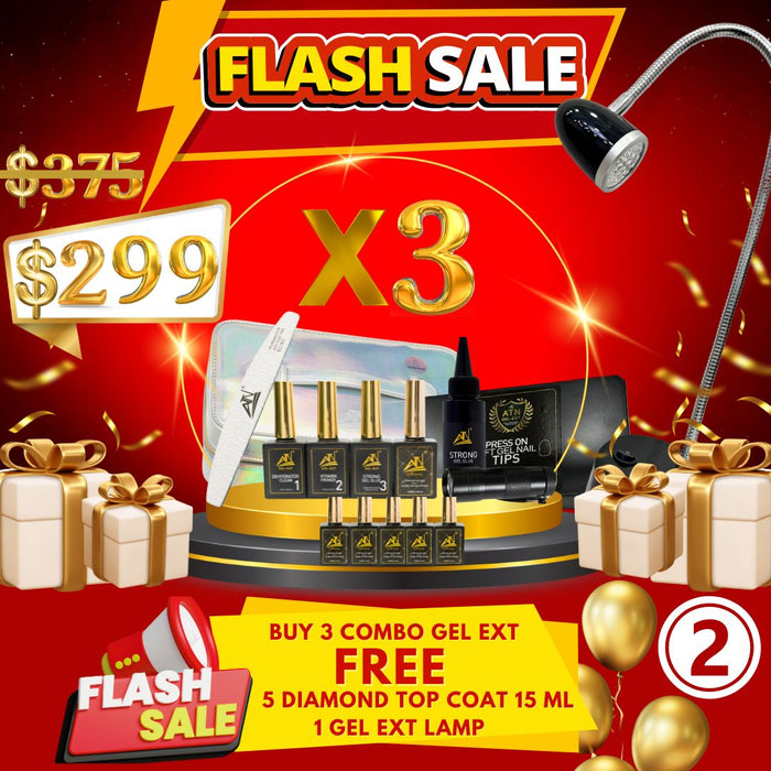 FLash Sale :Buy 03 Combo Gel Extension FREE 05 Diamond Topcoat 15ml & 01 Gel Extension Lamp