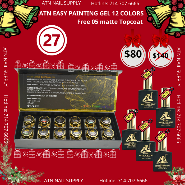 CHRISTMAS SALE 2023- ATN EASY PAINTING 12 COLORS - FREE 05 MATTE TOPCOAT (27)