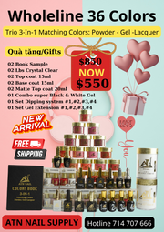 Toàn bộ dòng 36 màu (Gel + Sơn mài + Phấn) Phù hợp