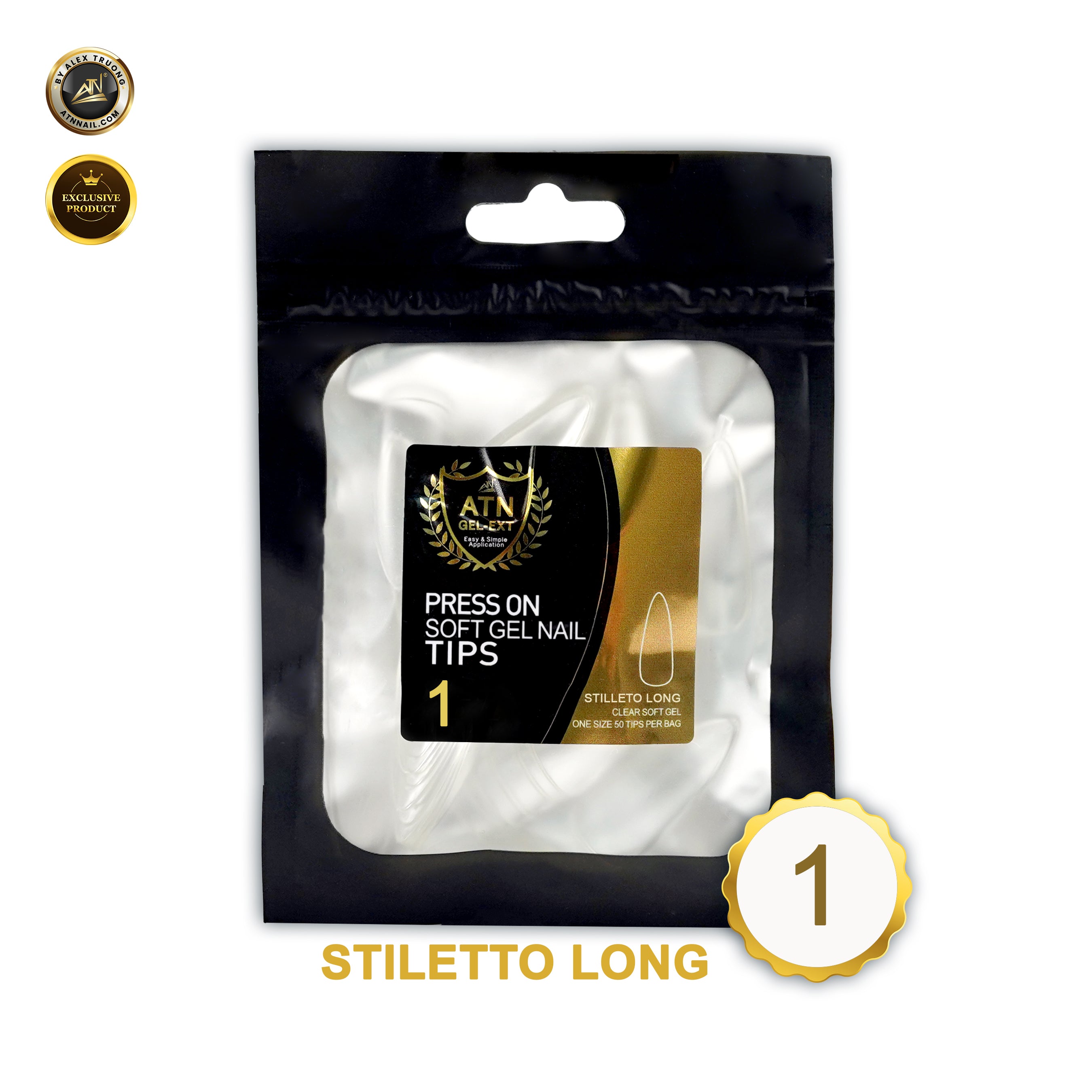 Gel X Tips - Stiletto Long | Bag 50pcs