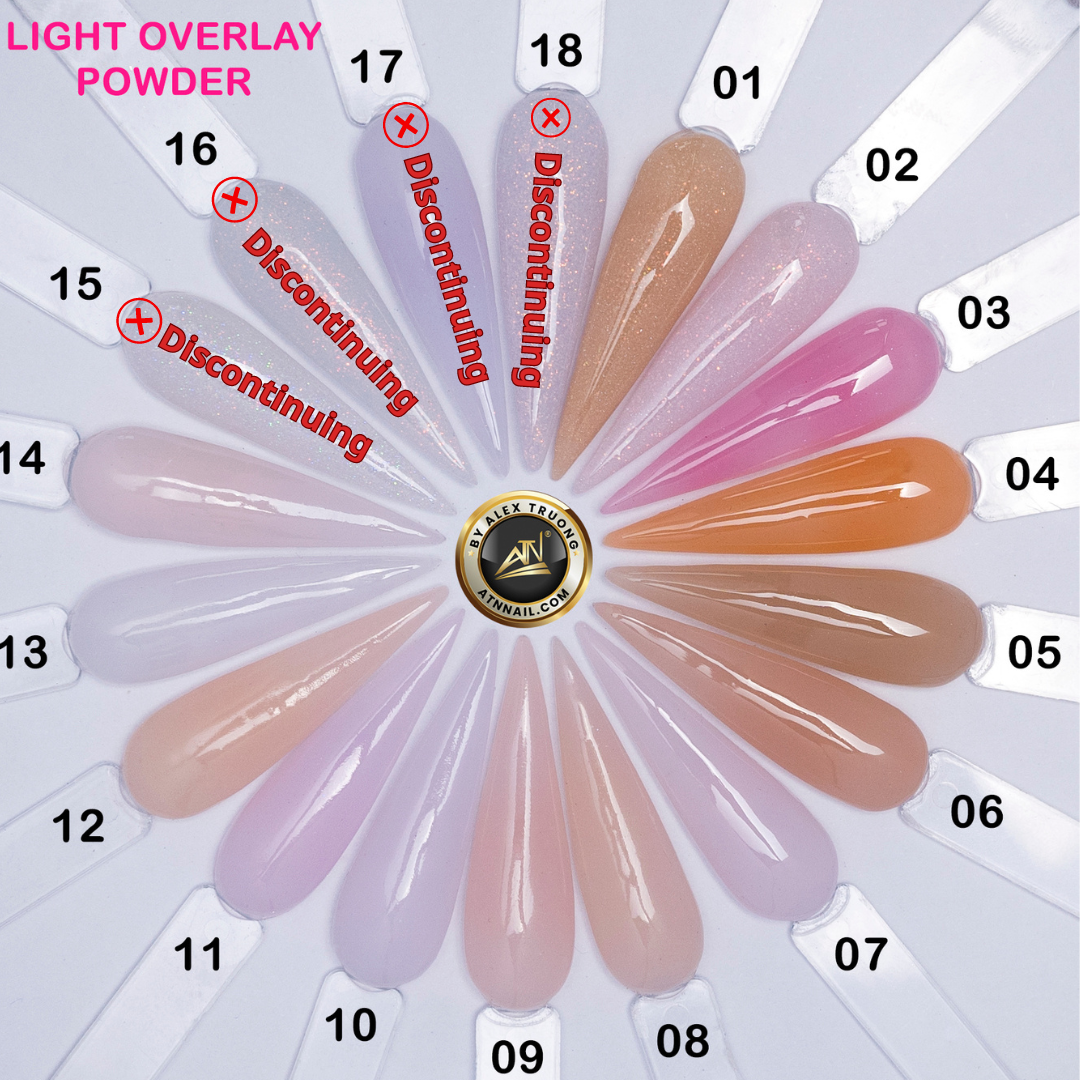 Light Overlay Acrylic Powder - Set OC 15 Colors
