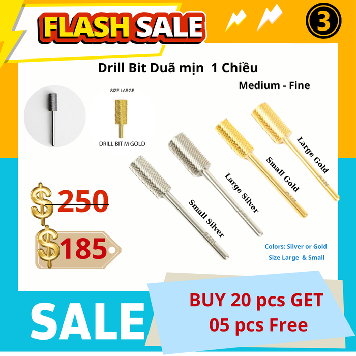 Flash Sale ! Drill bit dũa mịn 1 chiều ( MUA 20 TẶNG 5 )