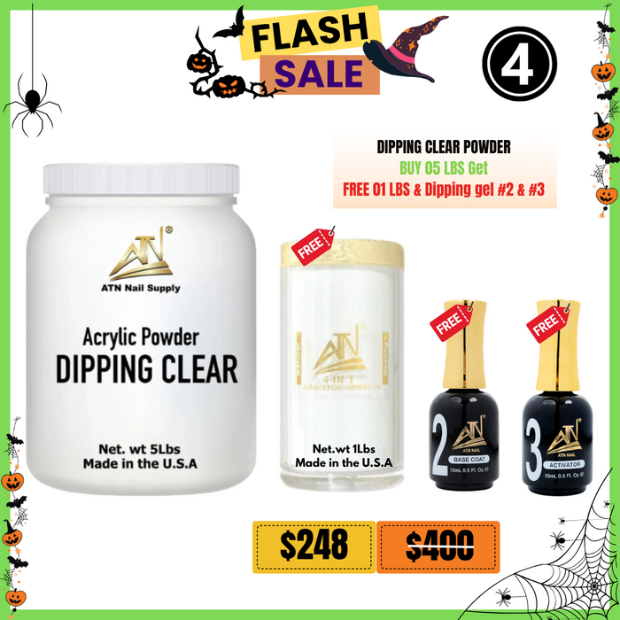 FS1022 Dipping clear Powder Buy 05Lbs Free 01 Lbs and Dipping gel # 2 15ml &  Dipping Gel #3 15ml