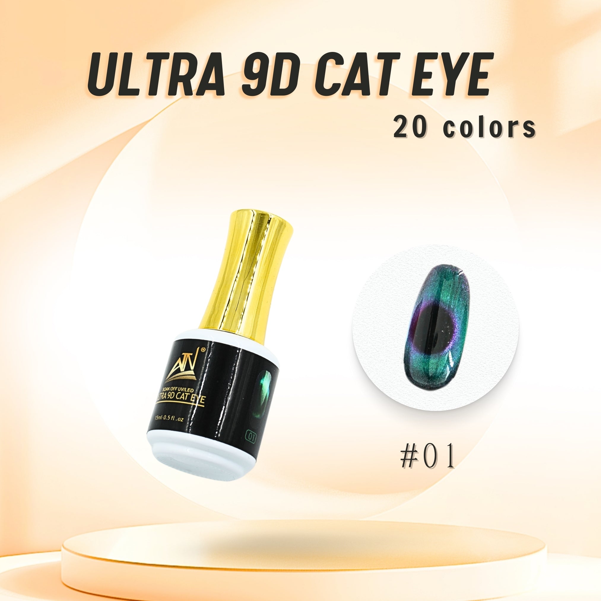 Sơn gel mắt mèo ATN ULTRA 9D 15 ml | Bộ 20 màu