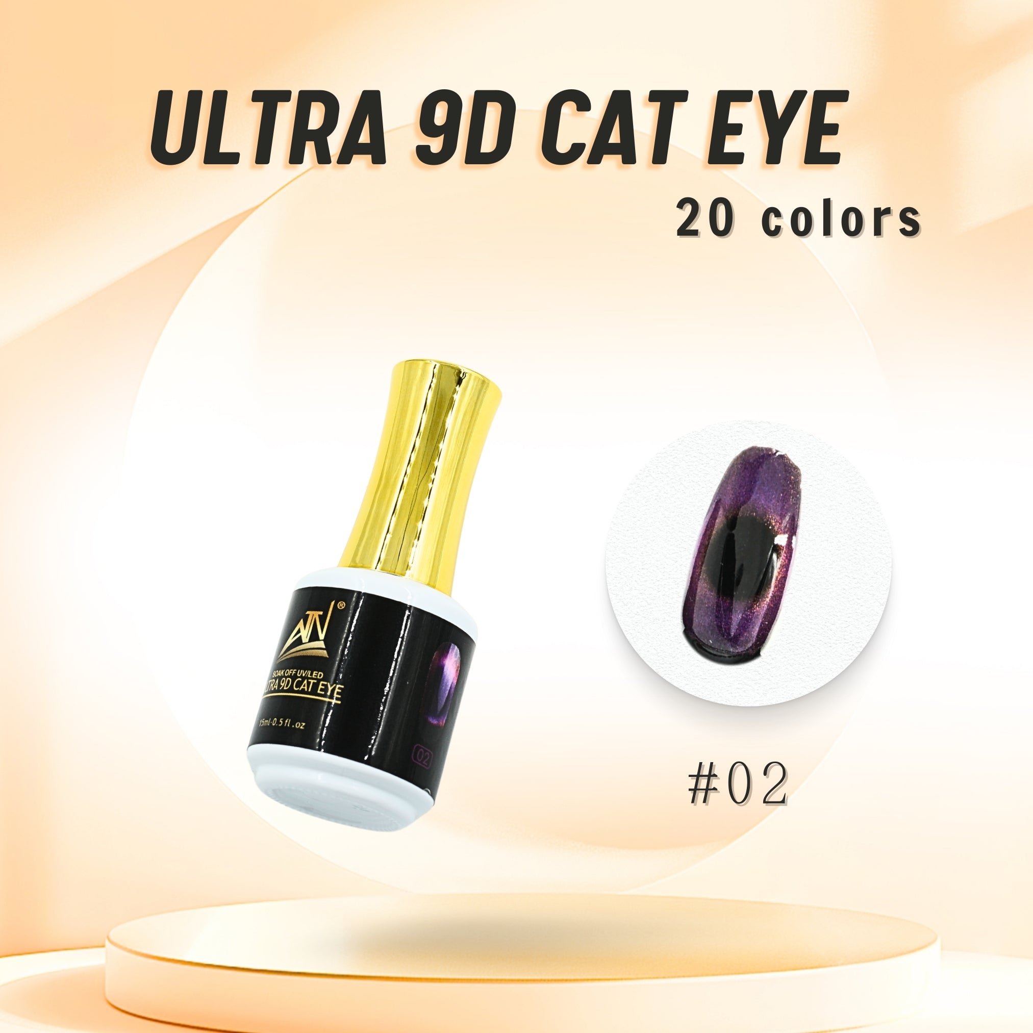 Sơn gel mắt mèo ATN ULTRA 9D 15 ml | Bộ 20 màu