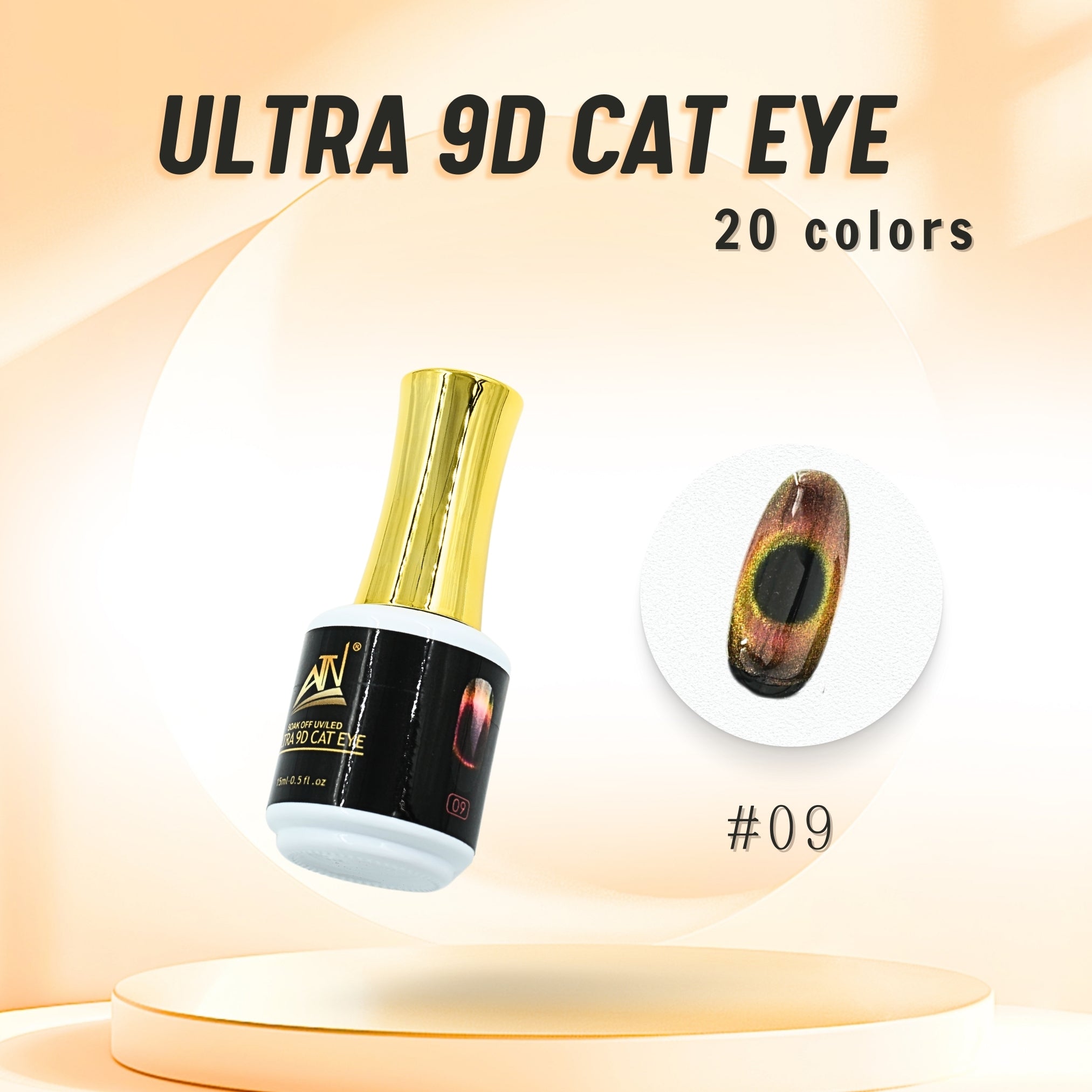 Sơn gel mắt mèo ATN ULTRA 9D 15 ml | Bộ 20 màu