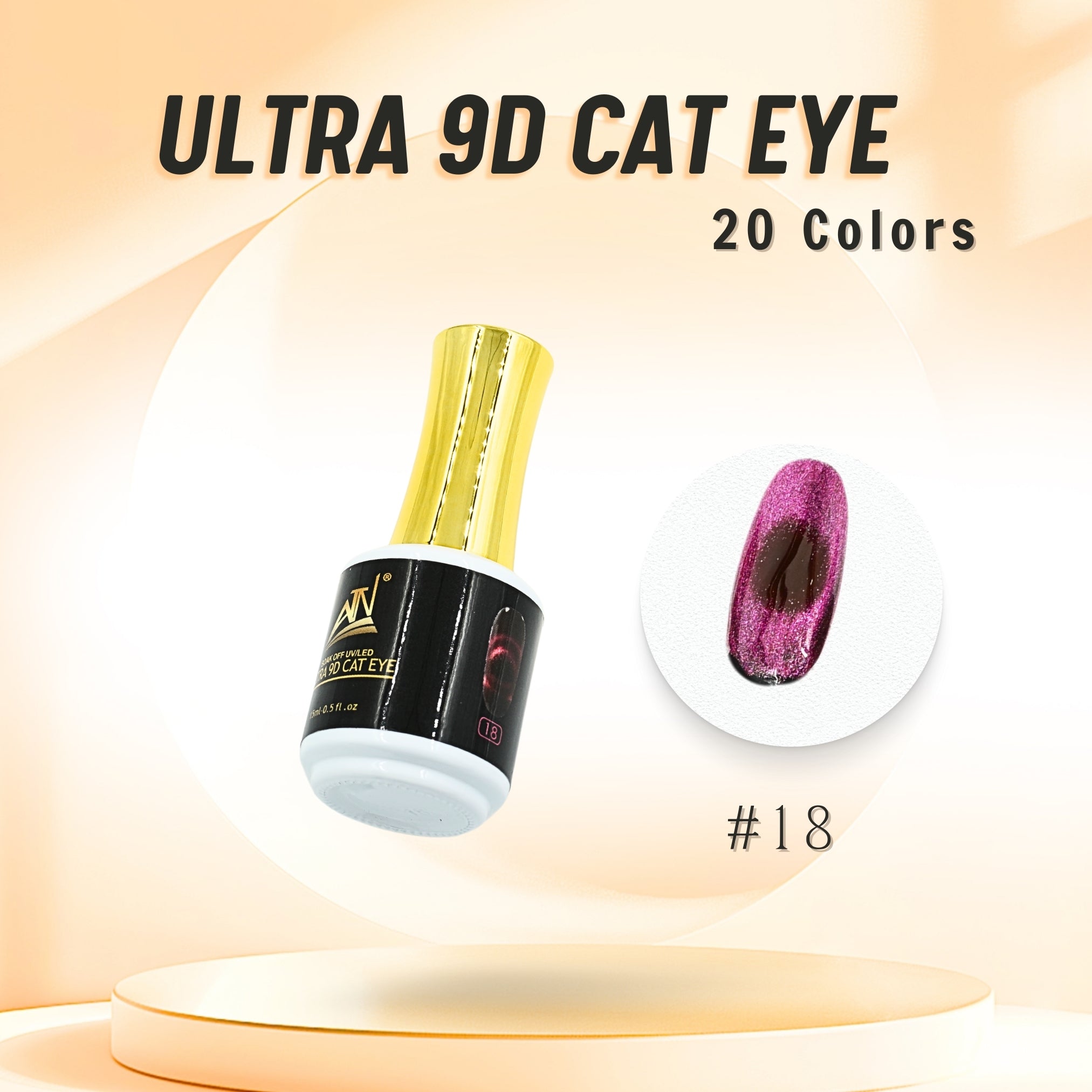 Sơn gel mắt mèo ATN ULTRA 9D 15 ml | Bộ 20 màu