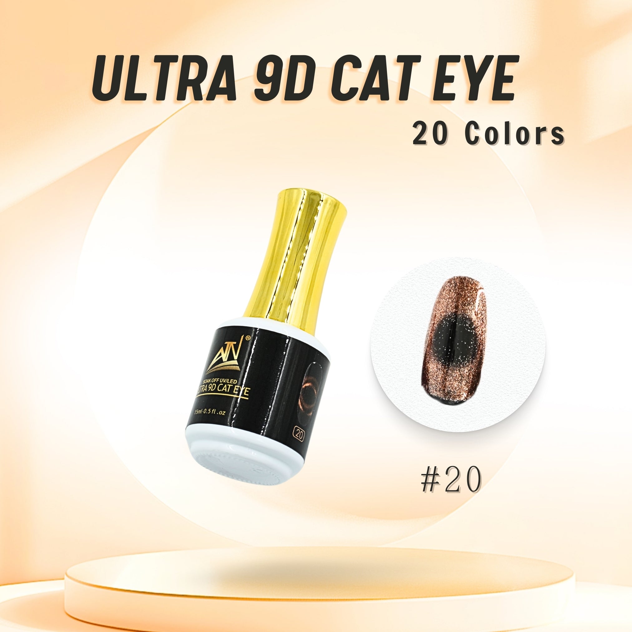 Sơn gel mắt mèo ATN ULTRA 9D 15 ml | Bộ 20 màu