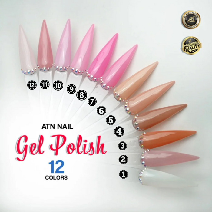 ATN GEL POLISH - 12 BEAUTIFUL NUDE COLORS