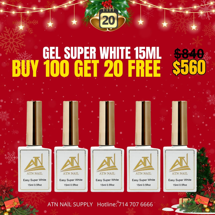 Super White Gel 15ml | Buy 100 Get 20 Free