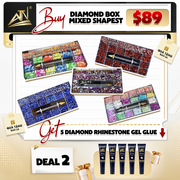 ATN Diamond Rhinestone Mixed Shapes Box Bundle + 5 Rhinestone Gel Glue