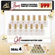 ATN Overlay Natural Pink Gel Set 14 Colors + 5 Free Glitter Jars