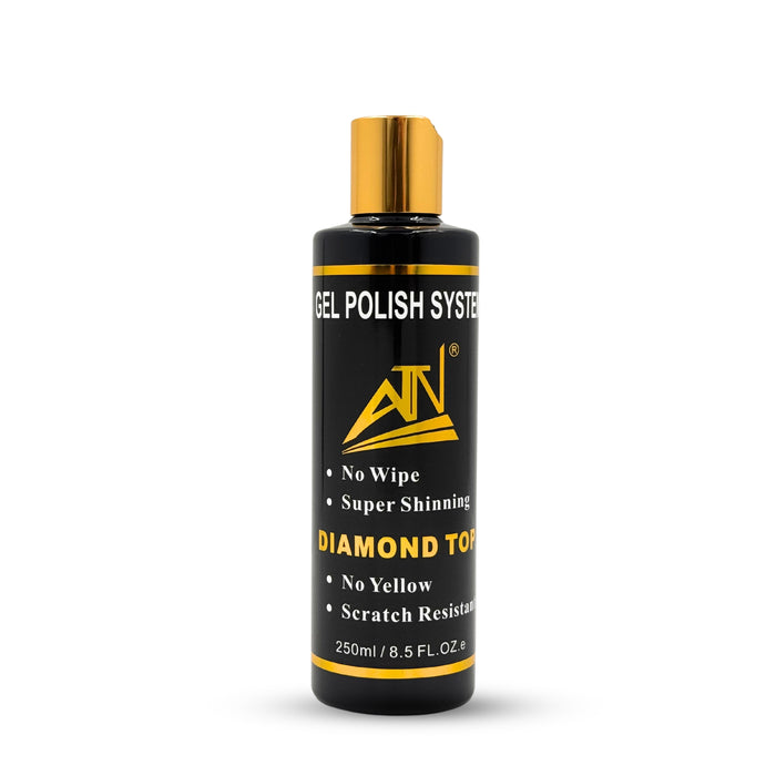 ATN New Diamond Top Coat  – No Wipe Gel Top for Mirror Shine & Long-Lasting Nails | LED/UV Curing | Professional Finish