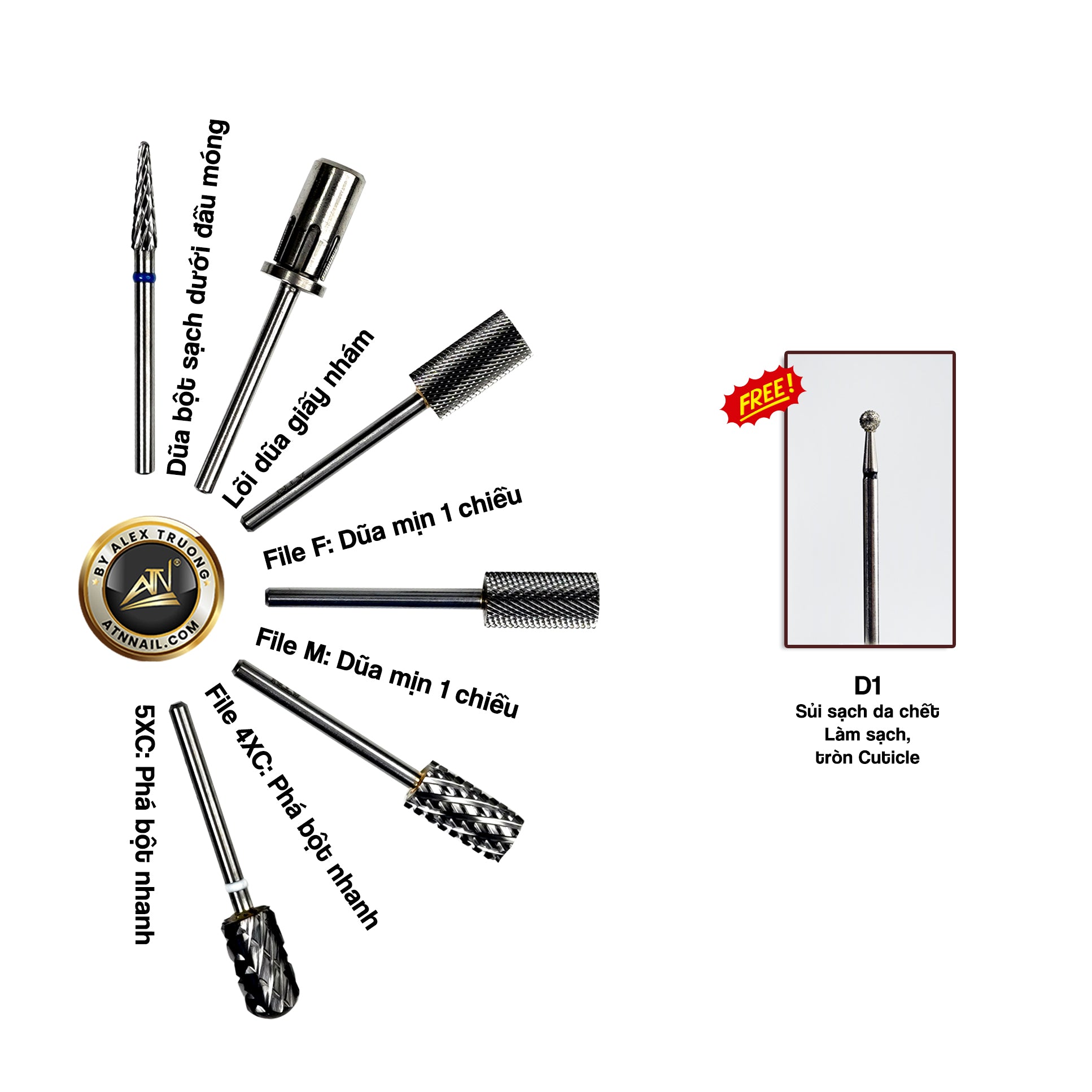 Drill Bit - Set 6pcs Silver