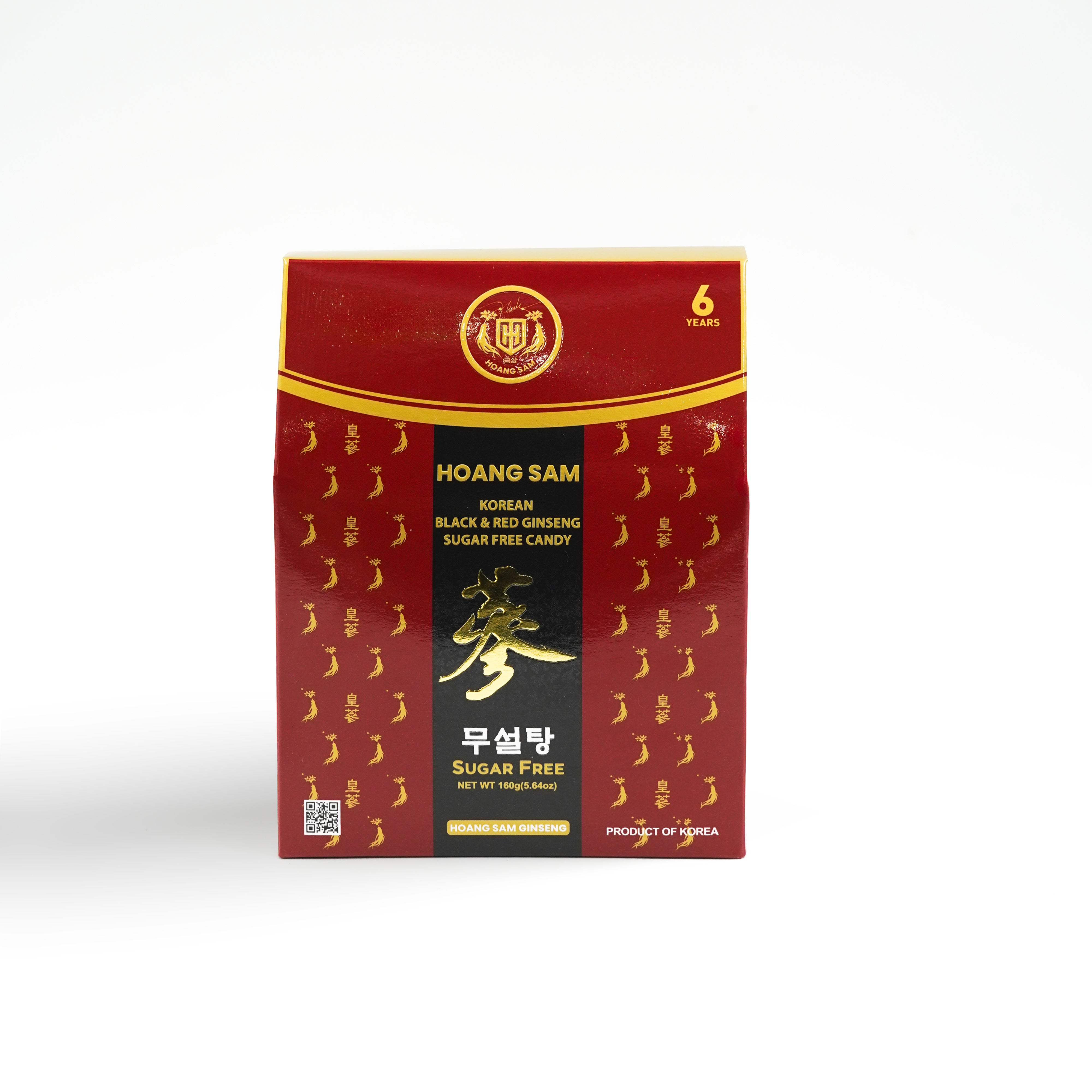 Kẹo Hắc Hồng Sâm Không Đường HOÀNG SÂM 160G