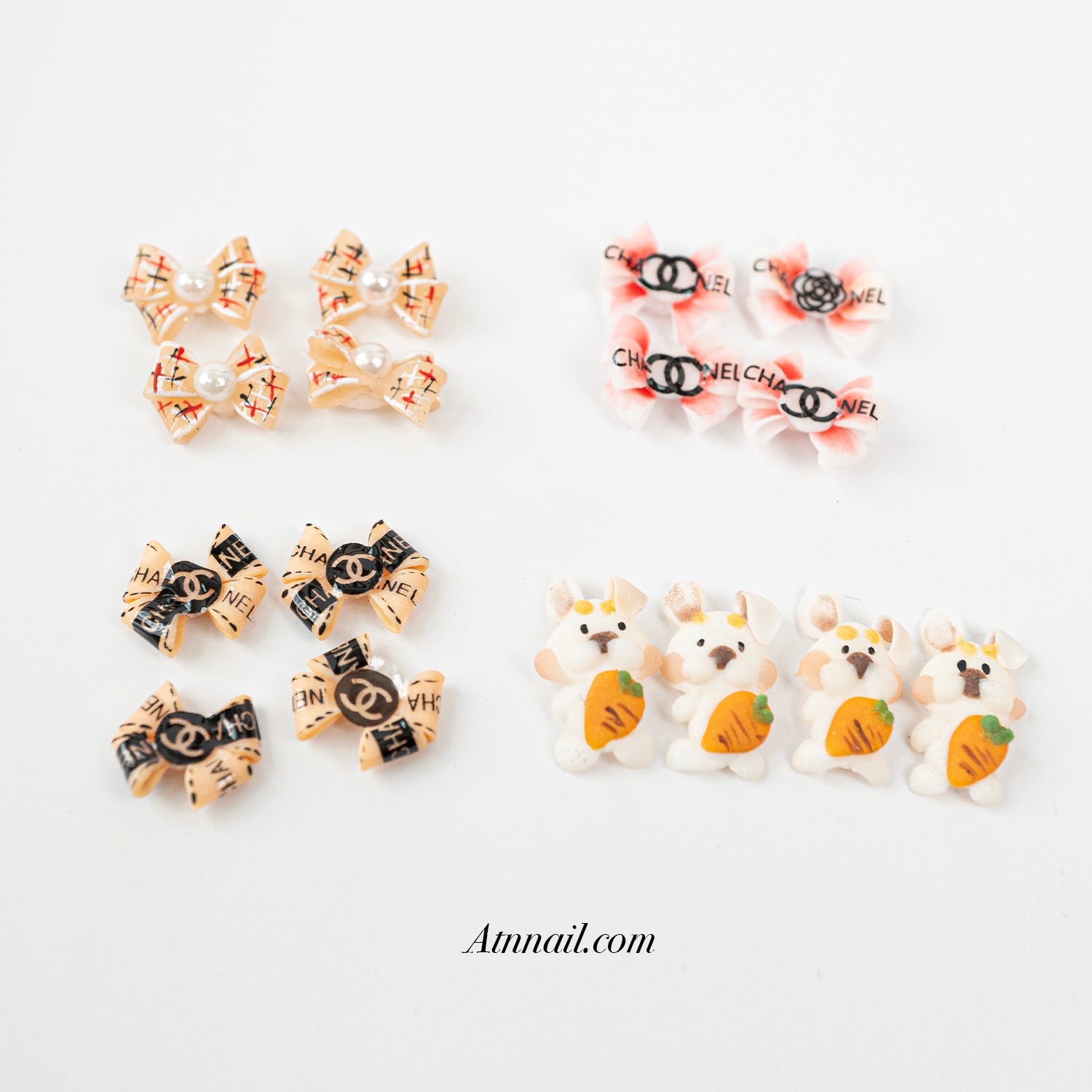 3D DECORATION - RABBIT_BEAR_KITTY_BOW - 12 DESIGNS | 38-48 PCS