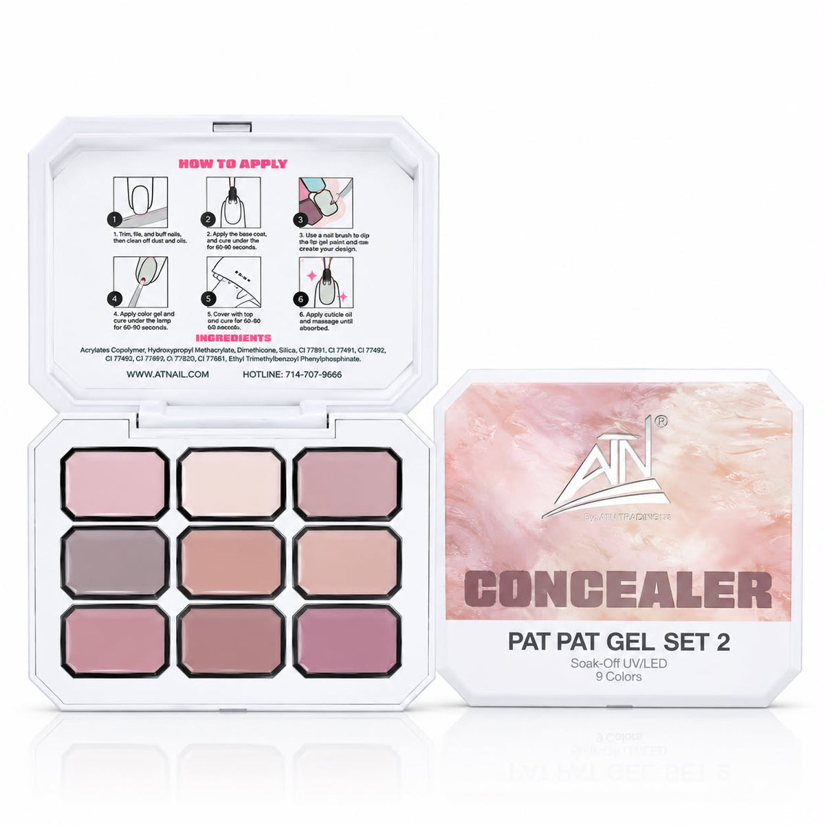 Pat Pat Gel - 9 Colors Ombre Paint Gel Nail Polish
