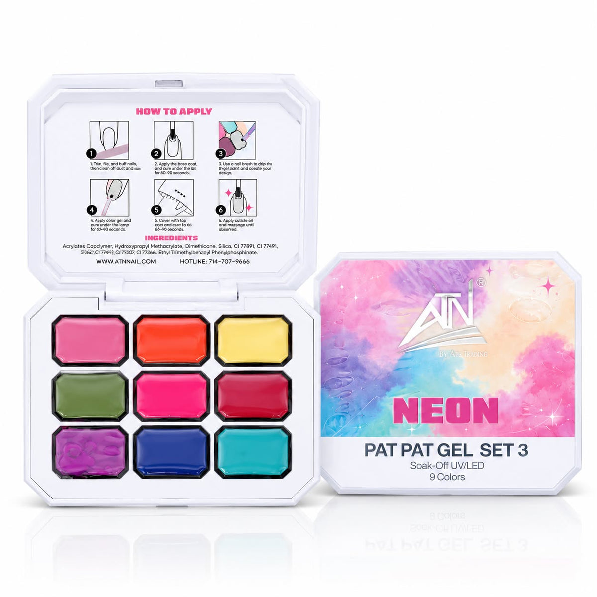 Pat Pat Gel - 9 Colors Ombre Paint Gel Nail Polish