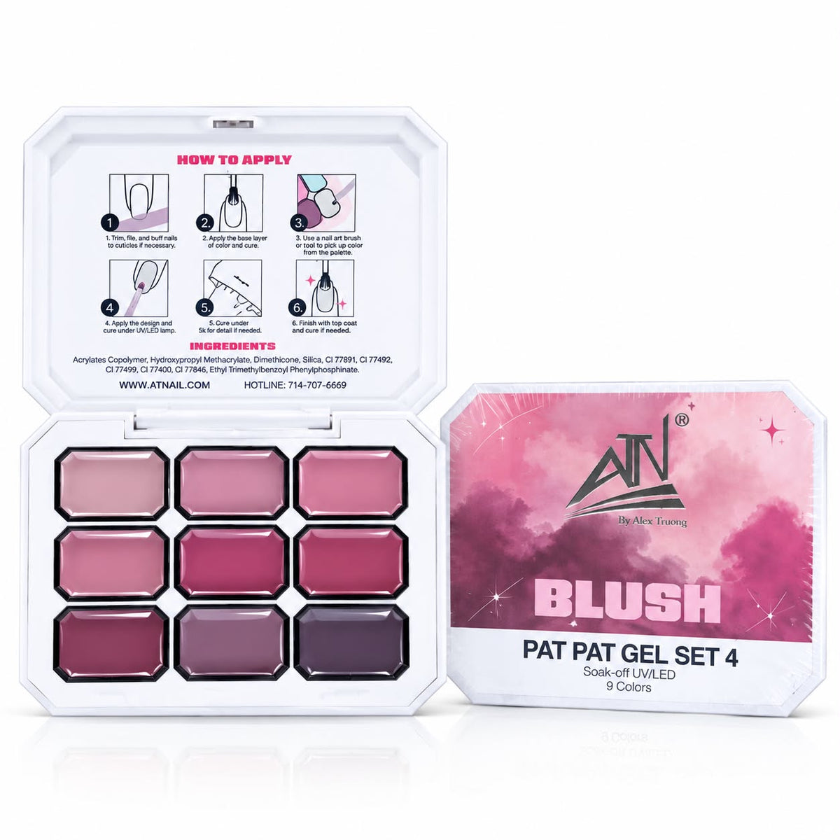 Pat Pat Gel - 9 Colors Ombre Paint Gel Nail Polish