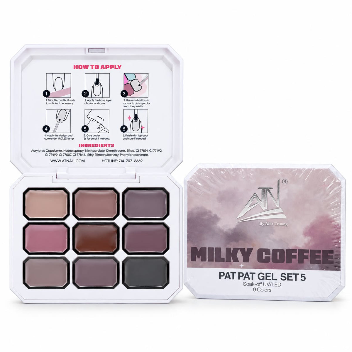 Pat Pat Gel - 9 Colors Ombre Paint Gel Nail Polish
