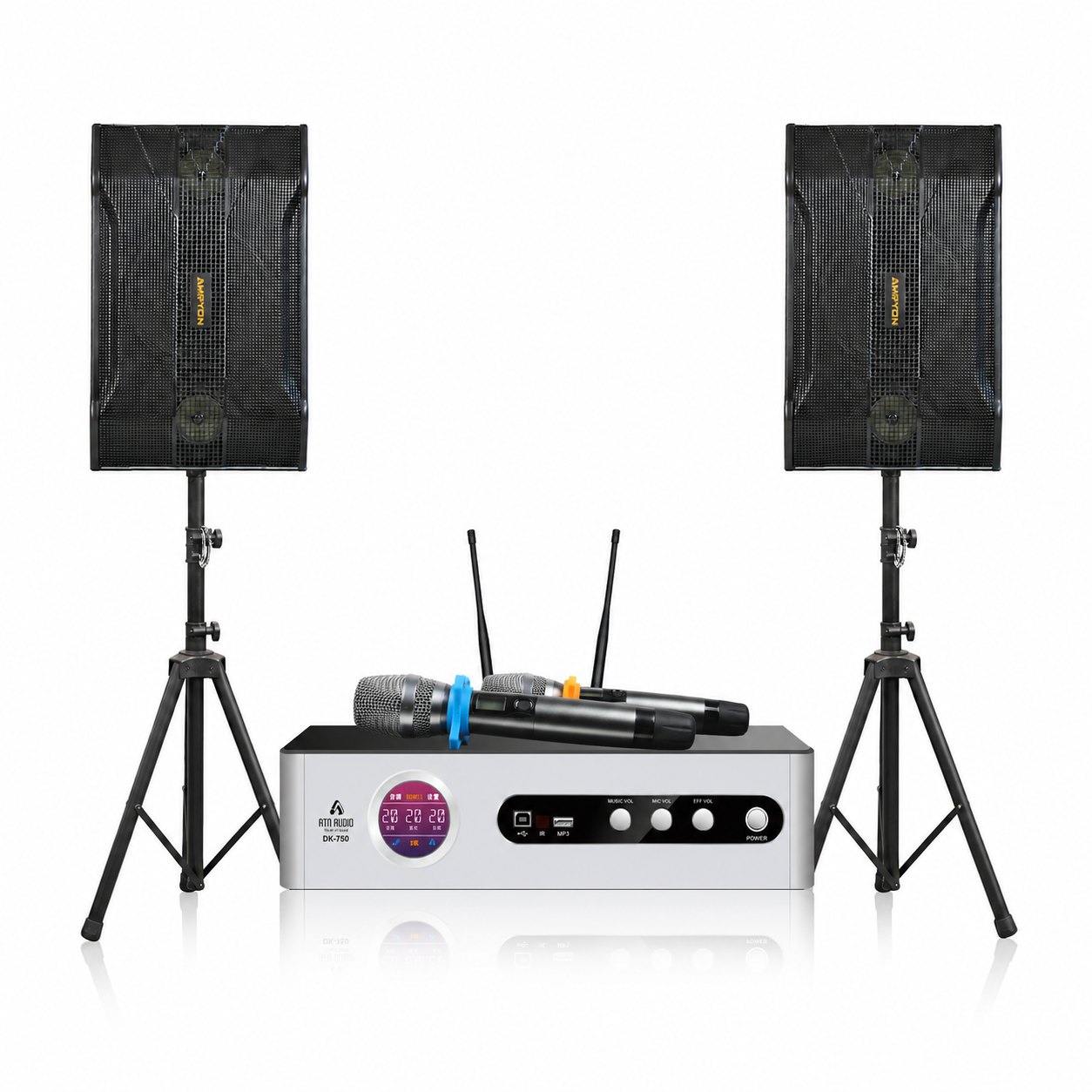 ATN DK-750 Amplifier + Ampyon KSX-10 Karaoke Speakers