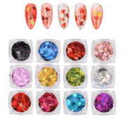 NAIL ART DESIGN -AUTUMN MAPLE LEAF SEQUINS | SET 12 COLORS