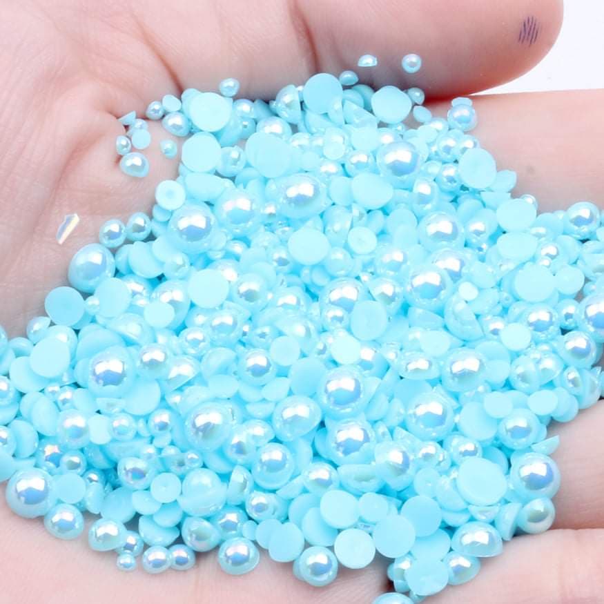 NAIL ART DESIGN - PEARL BEAD HALF FLAT BACK