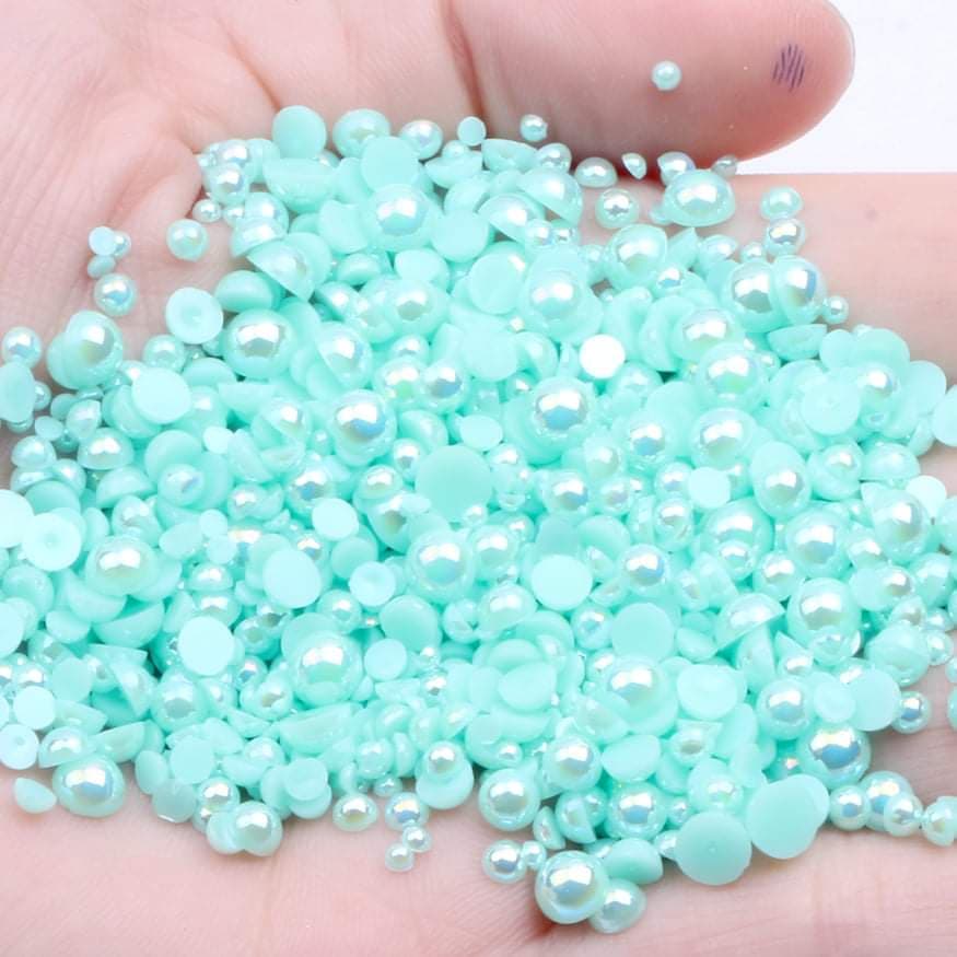 NAIL ART DESIGN - PEARL BEAD HALF FLAT BACK