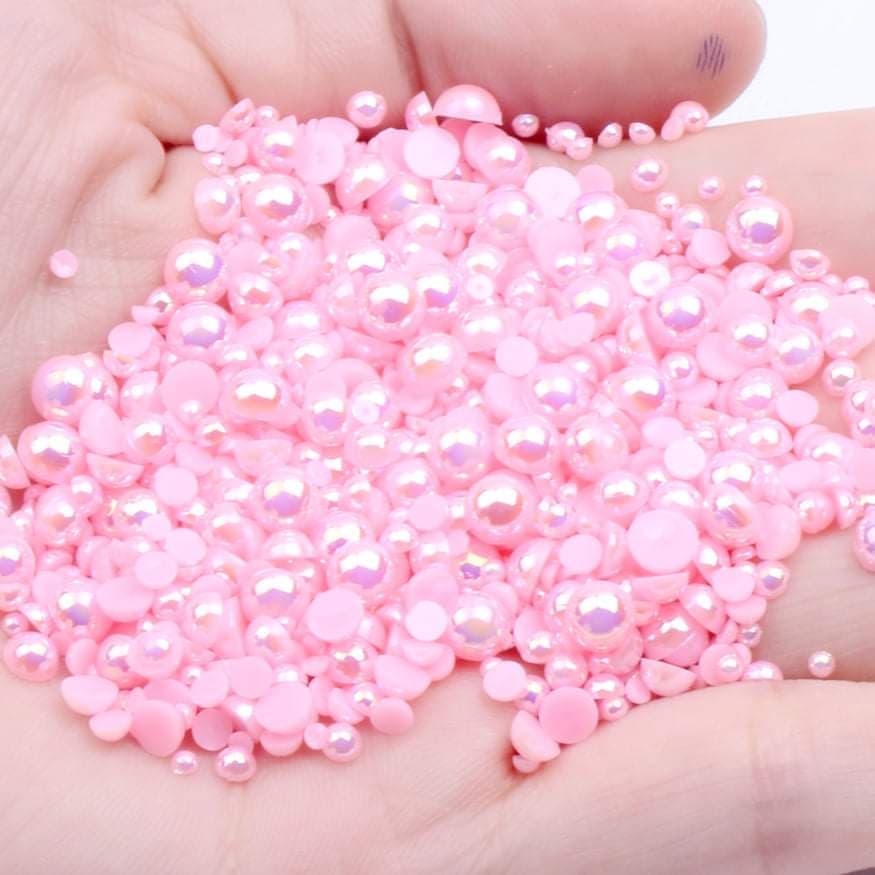NAIL ART DESIGN - PEARL BEAD HALF FLAT BACK