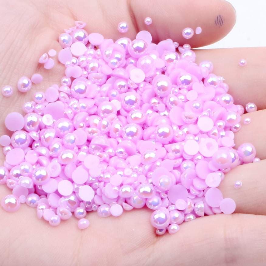 NAIL ART DESIGN - PEARL BEAD HALF FLAT BACK