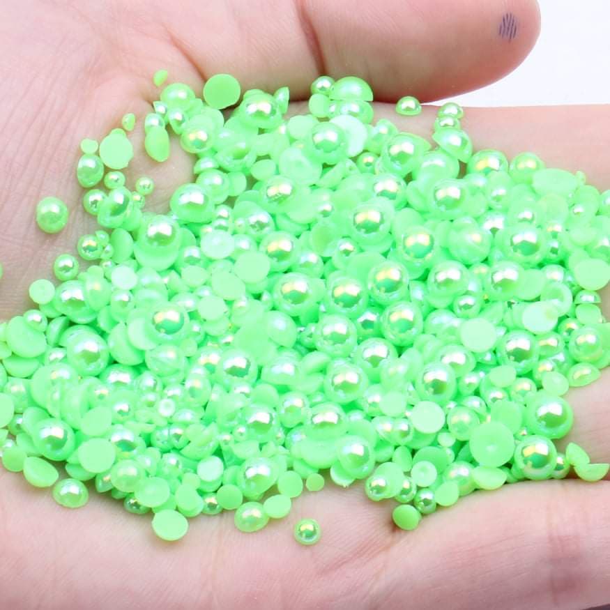 NAIL ART DESIGN - PEARL BEAD HALF FLAT BACK