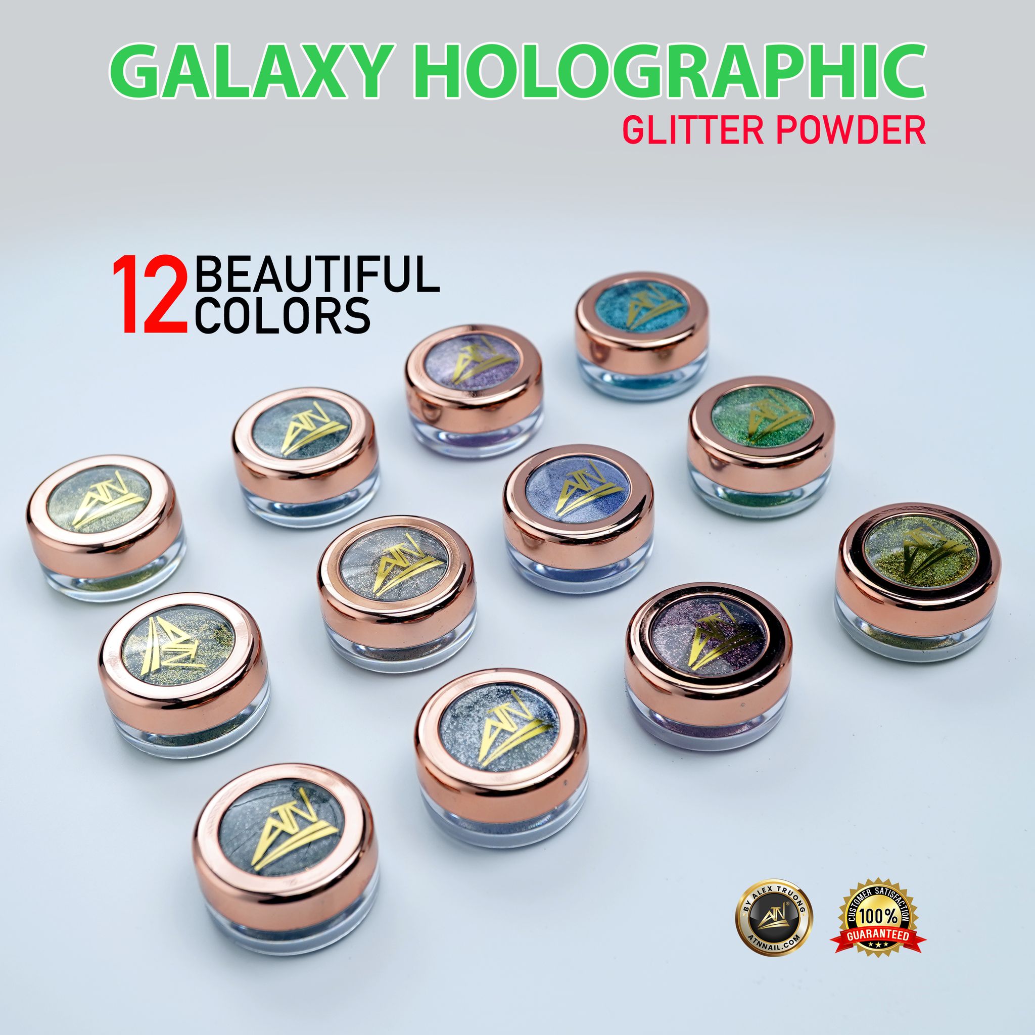 GLITTER - NEW ! ATN Galaxy Holographic Glitter | SET 12 COLORS