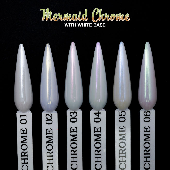 MERMAID CHROME POWDER – 6 colors – Pearl Chrome - Cllam Supply