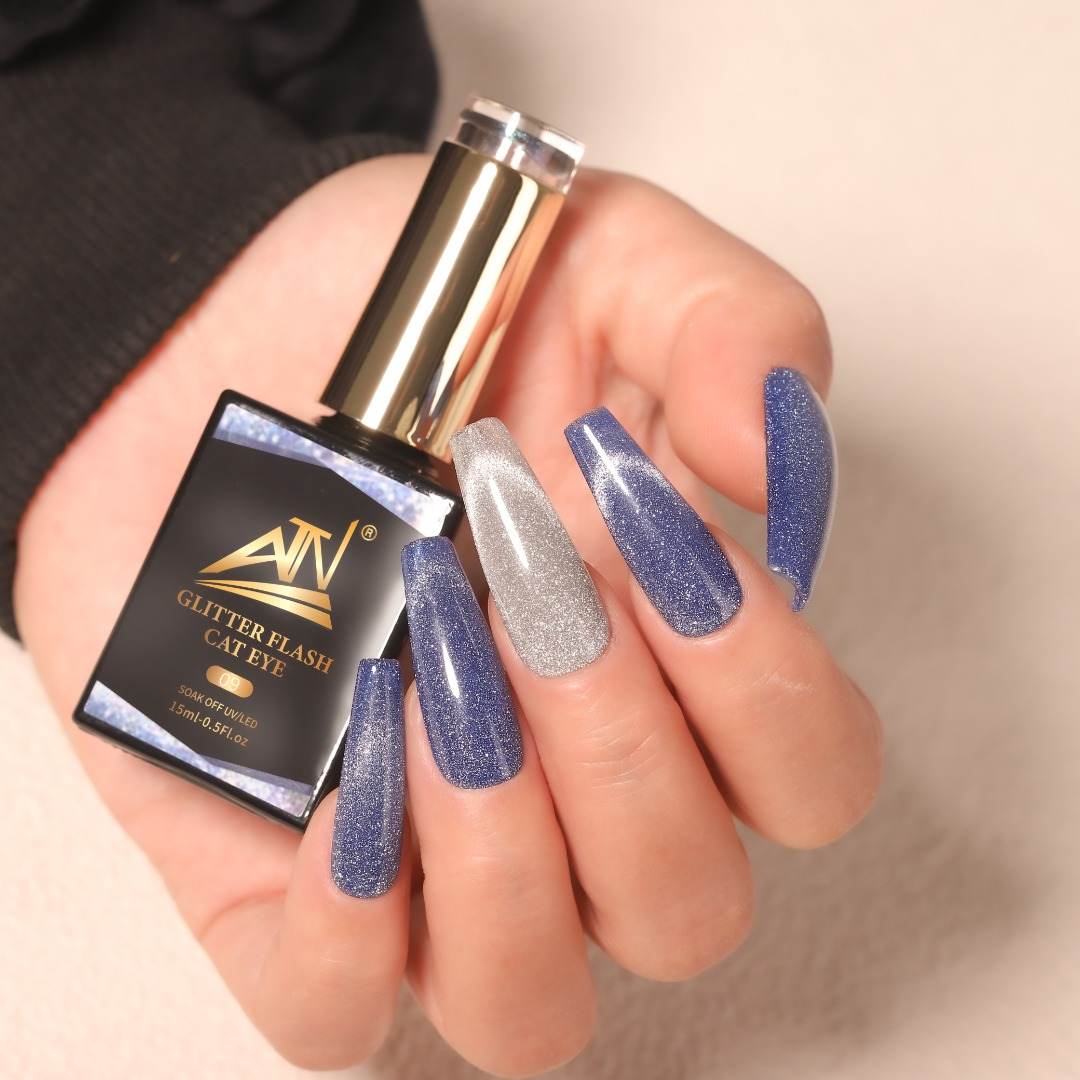 Flash Diamond Cat Eye Gel Polish Set – 12 Colors (15ml)