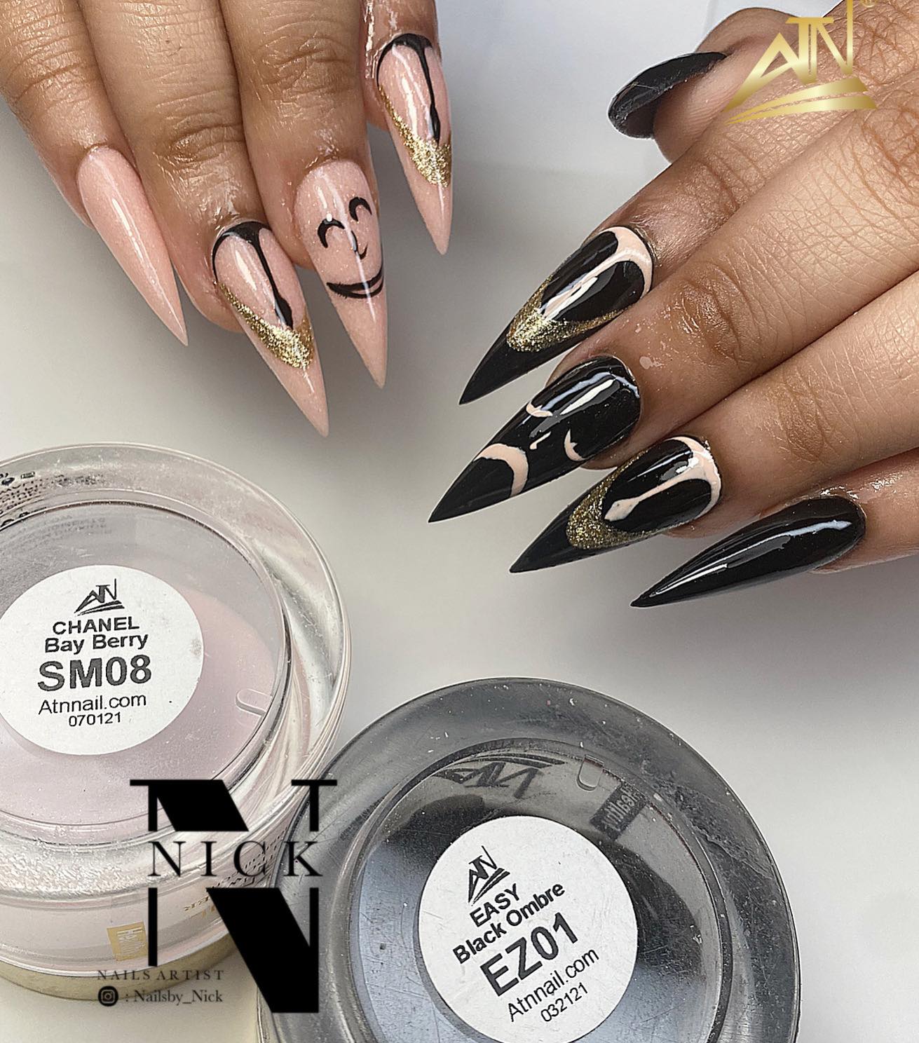 Black & Red Ombre Acrylic Powder