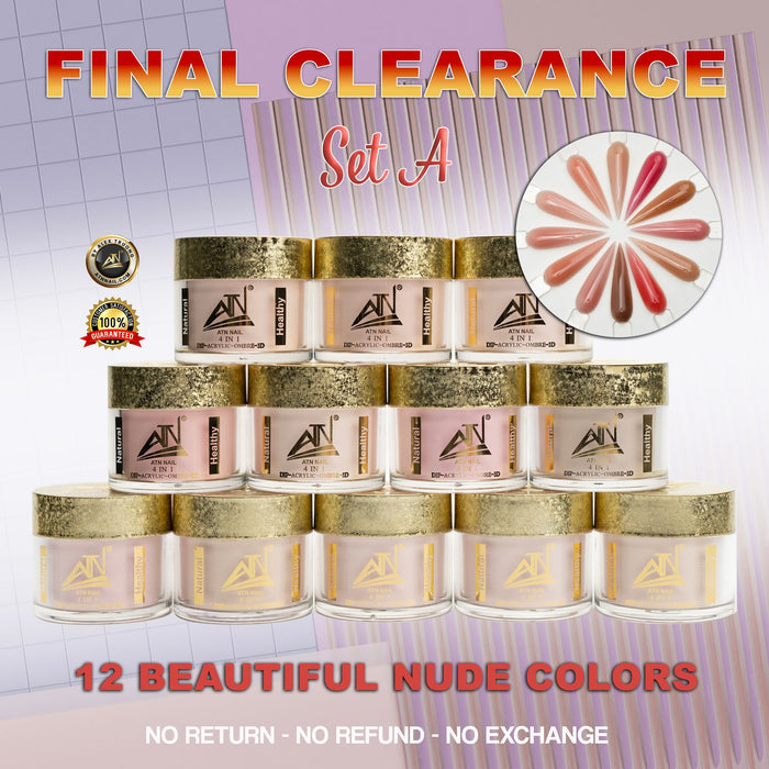 CLEARANCE !!! FINAL SALE (FS) - SET 12 NUDE COLORS - 2 Oz