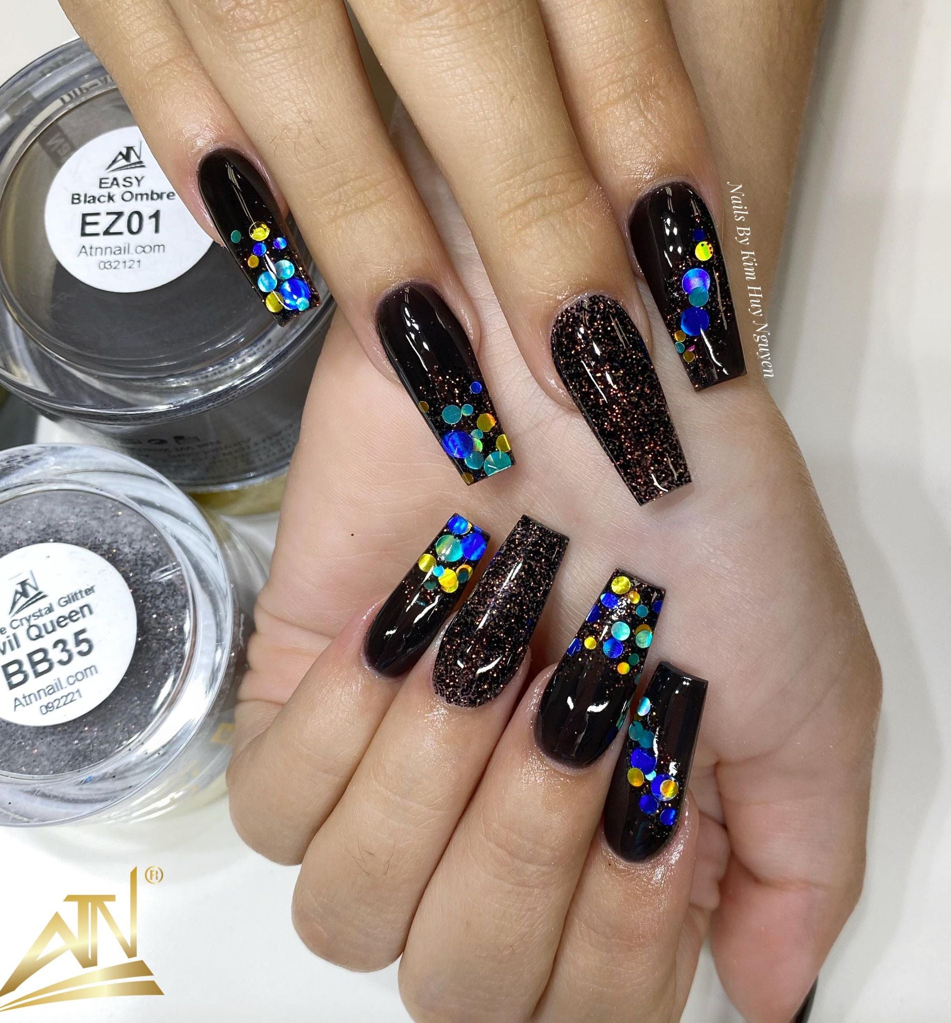Black & Red Ombre Acrylic Powder