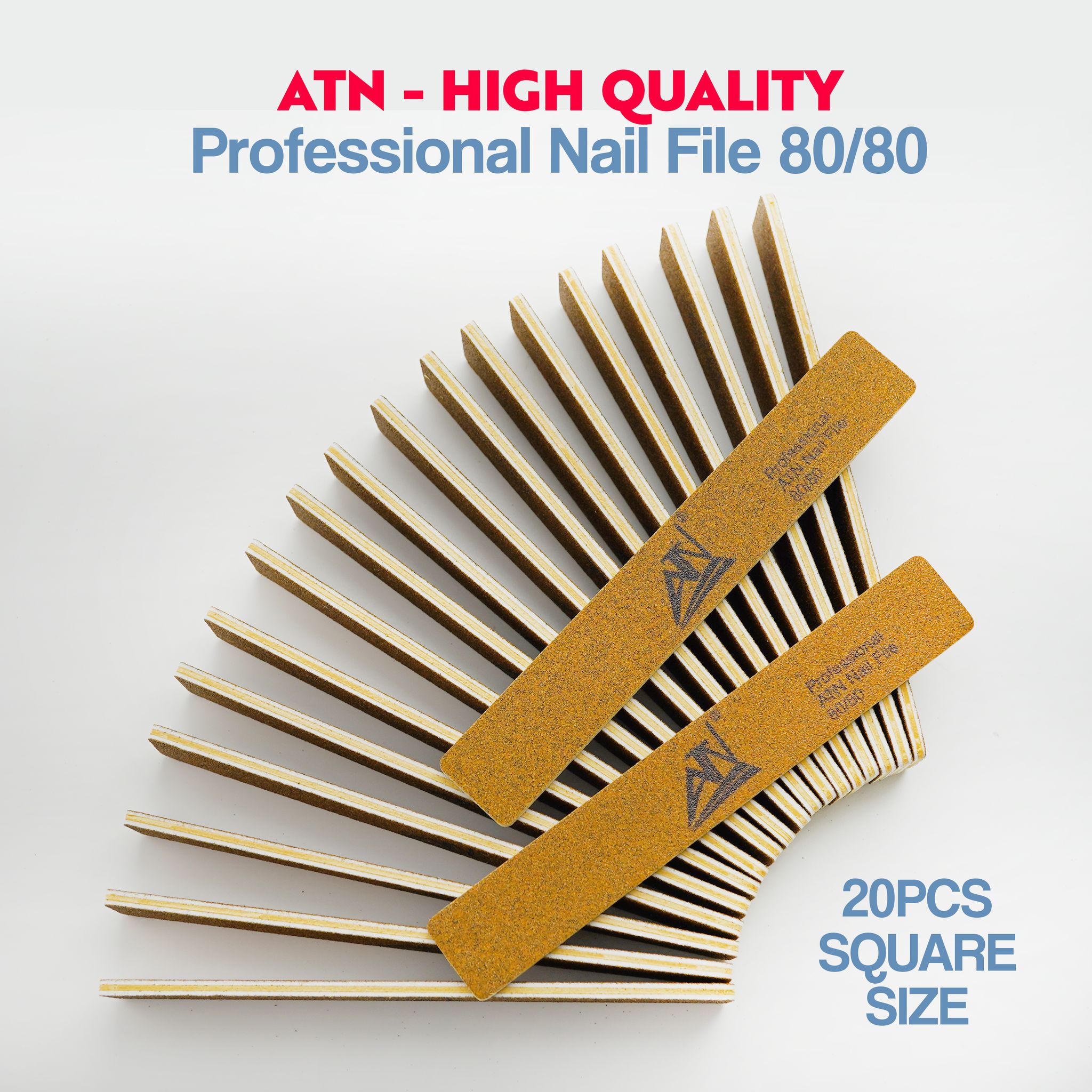 Nail File 80/80 - Yellow - 20pcs/Pack