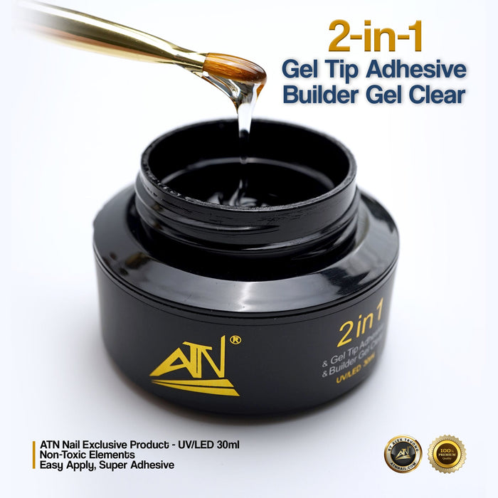 GEL - BUILDER GEL _ NAIL TIP ADHESIVE - CLEAR - Jar 30ml