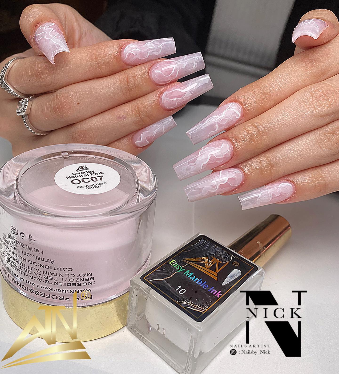 Mực ATN Marble (12 màu) - Bao gồm 1 Gel nở + 1 Lớp phủ mờ