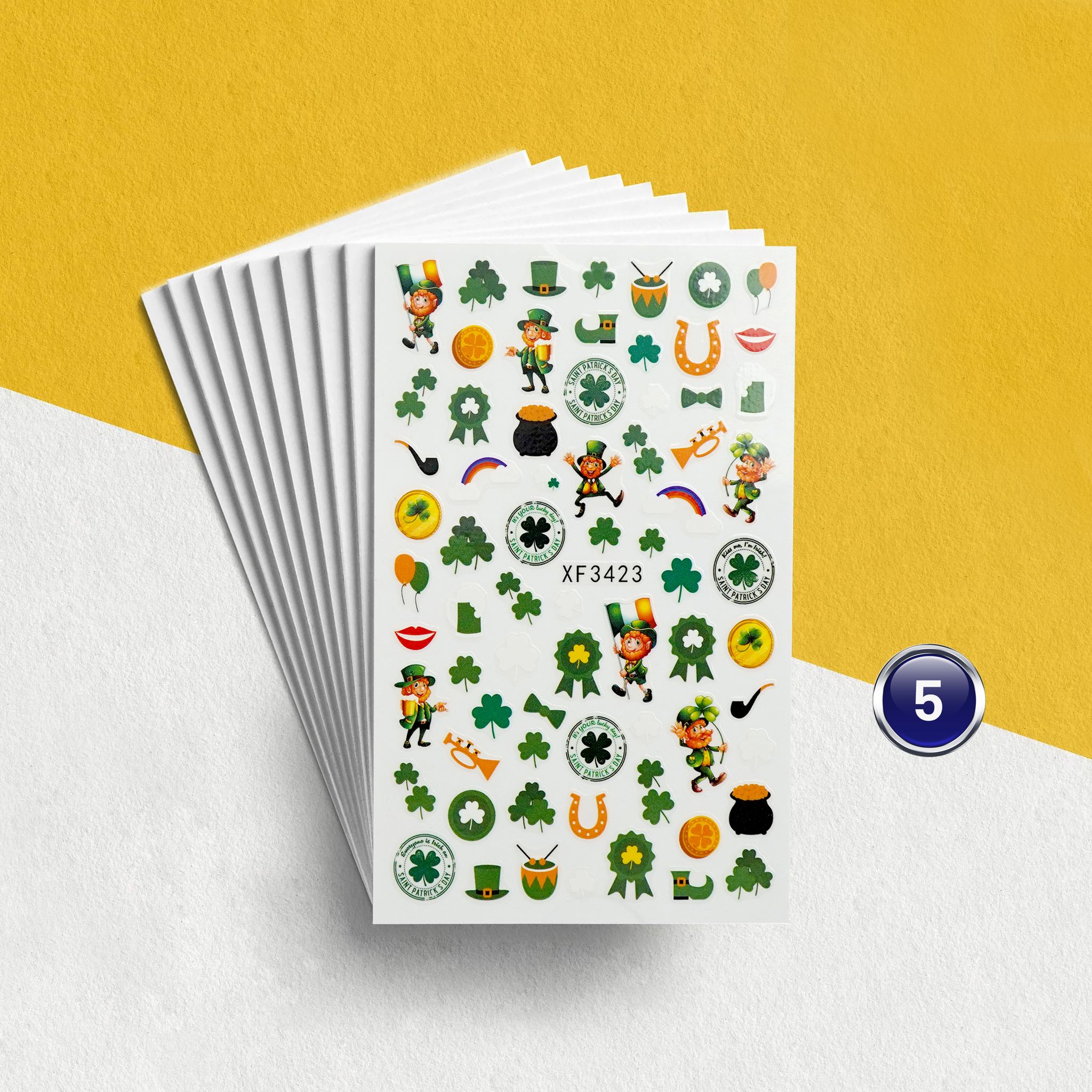 STICKER - LUCKY 4 LEAF CLOVER | SET 6 PCS