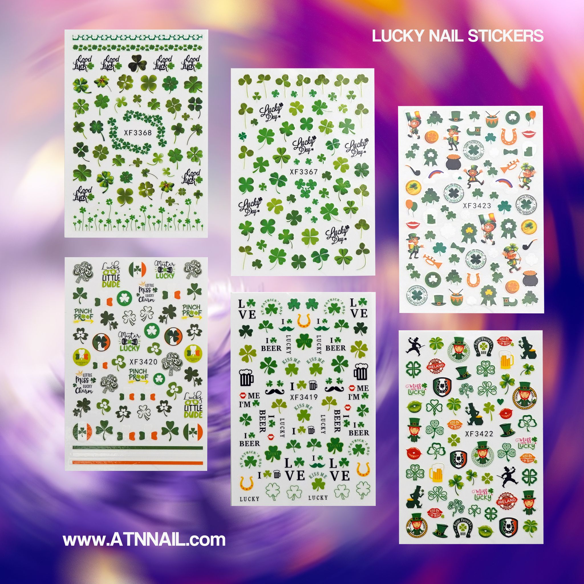 STICKER - LUCKY 4 LEAF CLOVER | SET 6 PCS