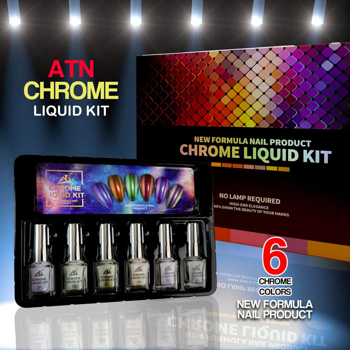 ATN LIQUID CHROME 6 Colors/Pack — ATN Nail Supply