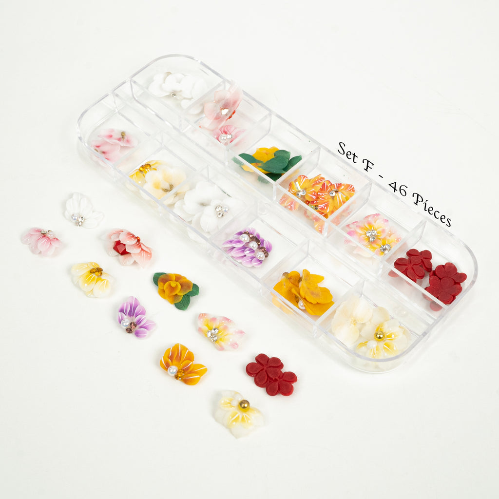 3D DECORATION - FLOWERS - 12 DESIGNS | 42-46 pcs — ATN Nail